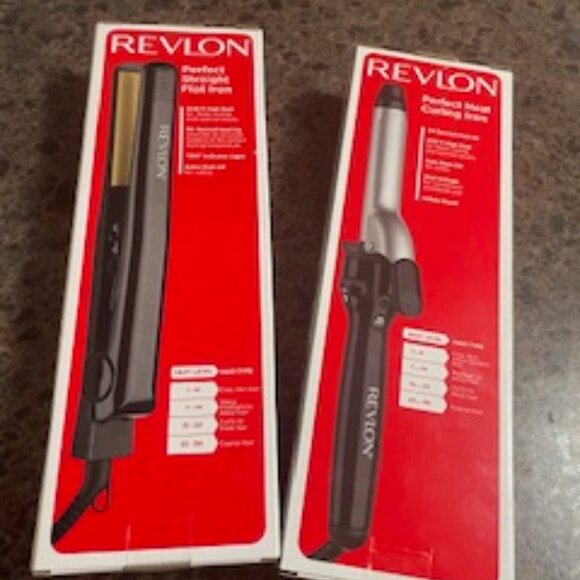 Revlon Perfect Heat Flat Iron and Revlon Perfect Heat Curling Iron - Picture 1 of 3
